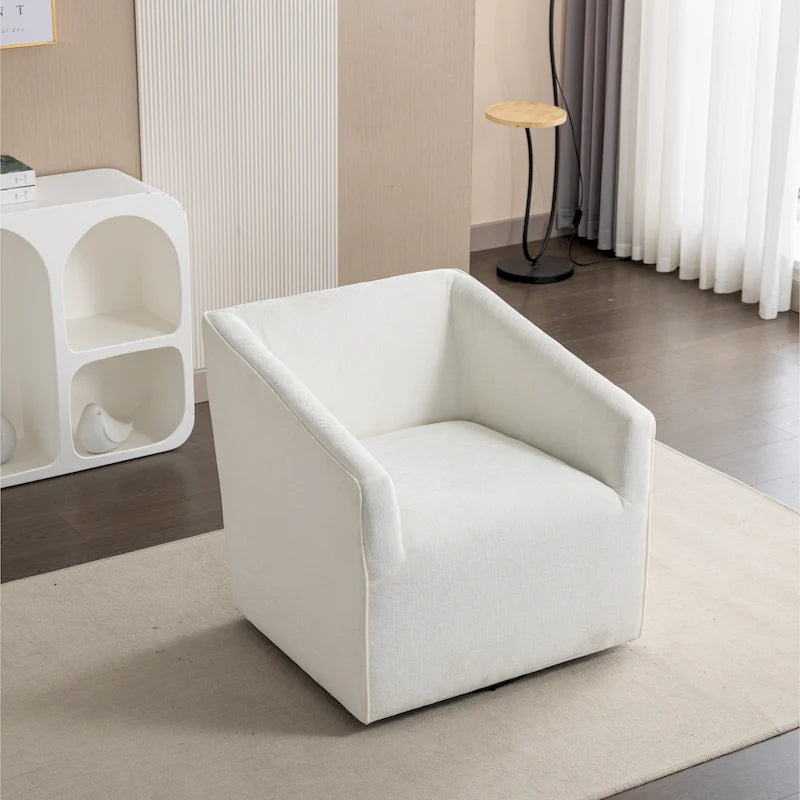 Fauteuil rembourré en chenille avec base pivotante, 31 po