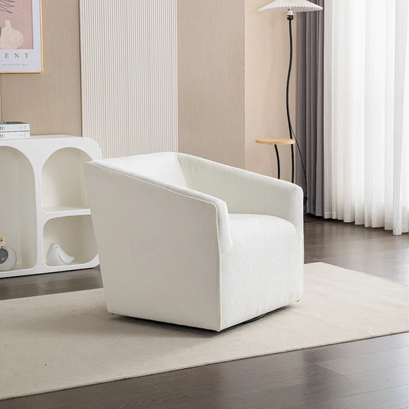 Fauteuil rembourré en chenille avec base pivotante, 31 po