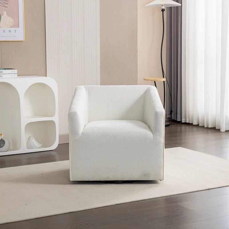 Fauteuil rembourré en chenille avec base pivotante, 31 po