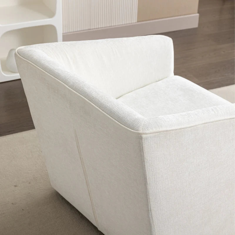 Fauteuil rembourré en chenille avec base pivotante, 31 po