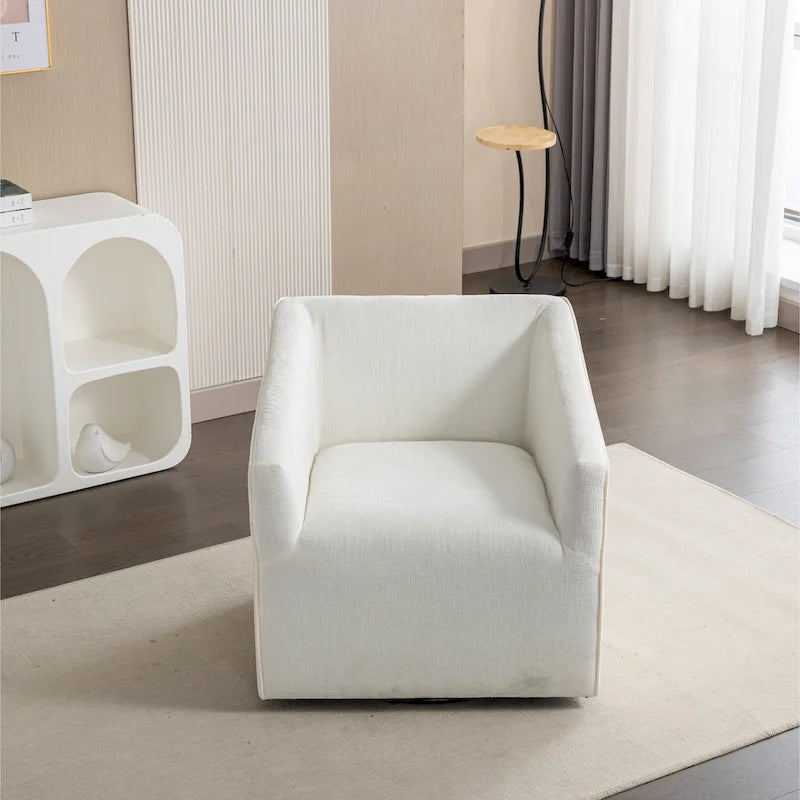 Fauteuil rembourré en chenille avec base pivotante, 31 po