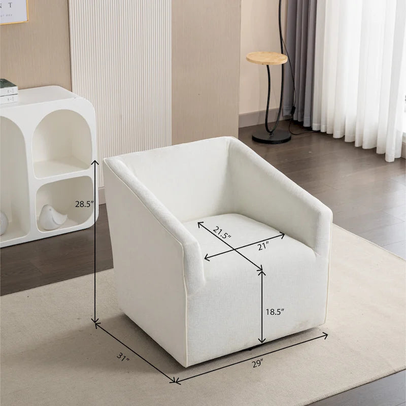 Fauteuil rembourré en chenille avec base pivotante, 31 po