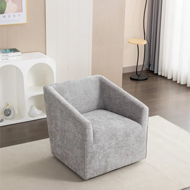 Fauteuil rembourré en chenille avec base pivotante, 31 po