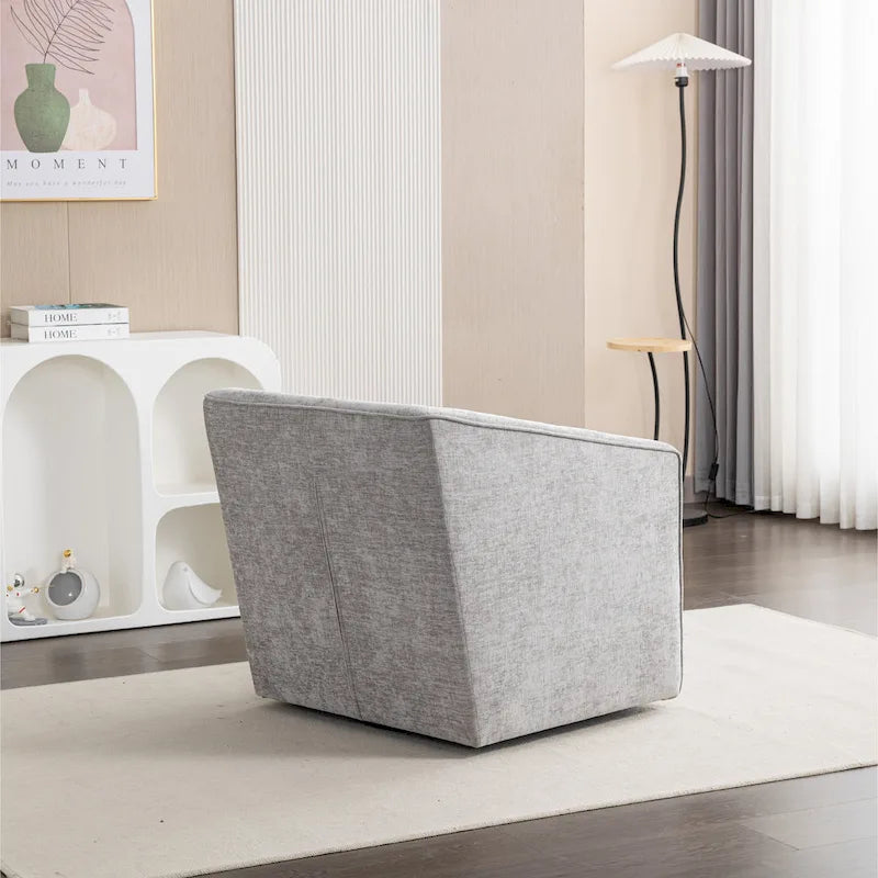 Fauteuil rembourré en chenille avec base pivotante, 31 po