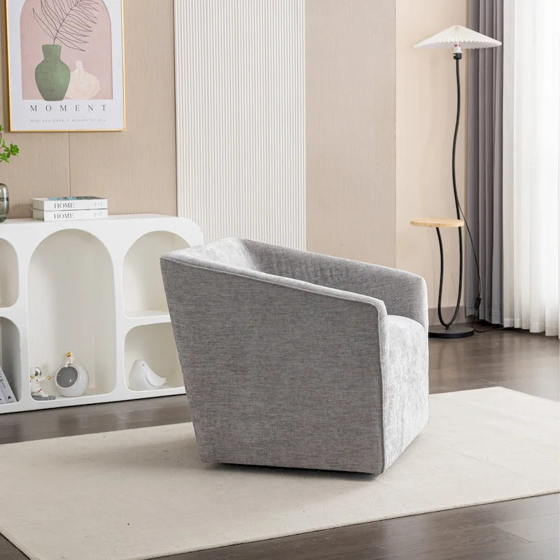 Fauteuil rembourré en chenille avec base pivotante, 31 po