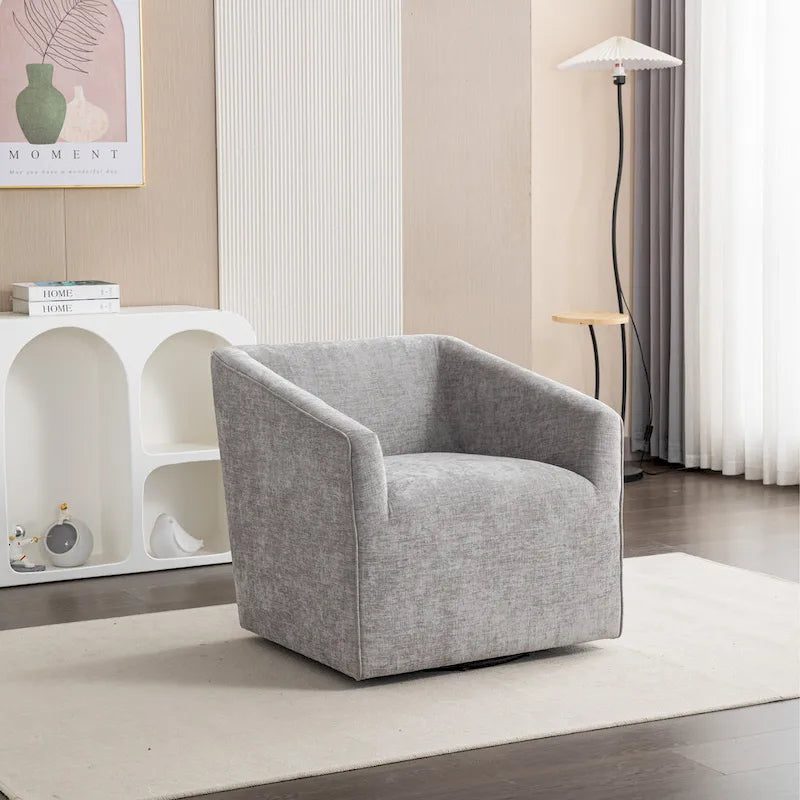 Fauteuil rembourré en chenille avec base pivotante, 31 po