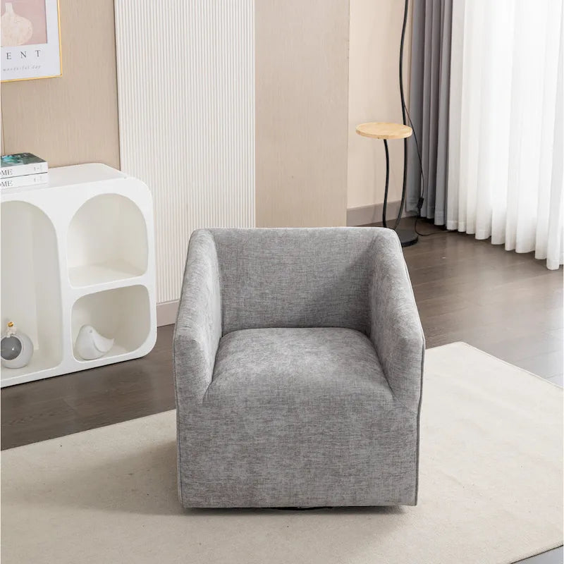 Fauteuil rembourré en chenille avec base pivotante, 31 po