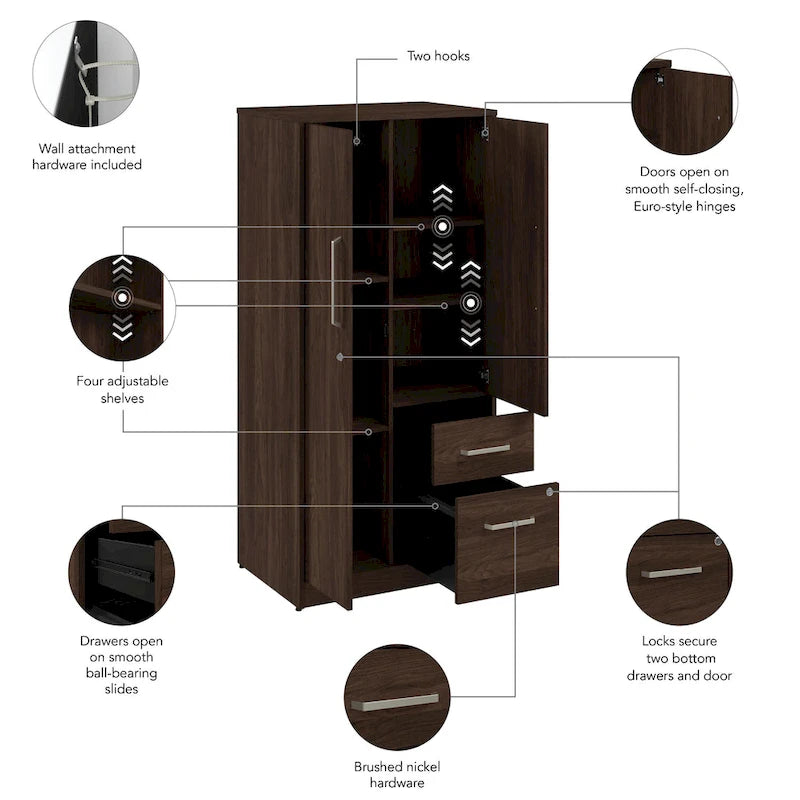 Armoire-penderie avec tiroirs
