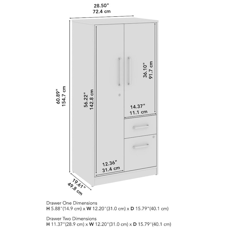 Armoire-penderie avec tiroirs