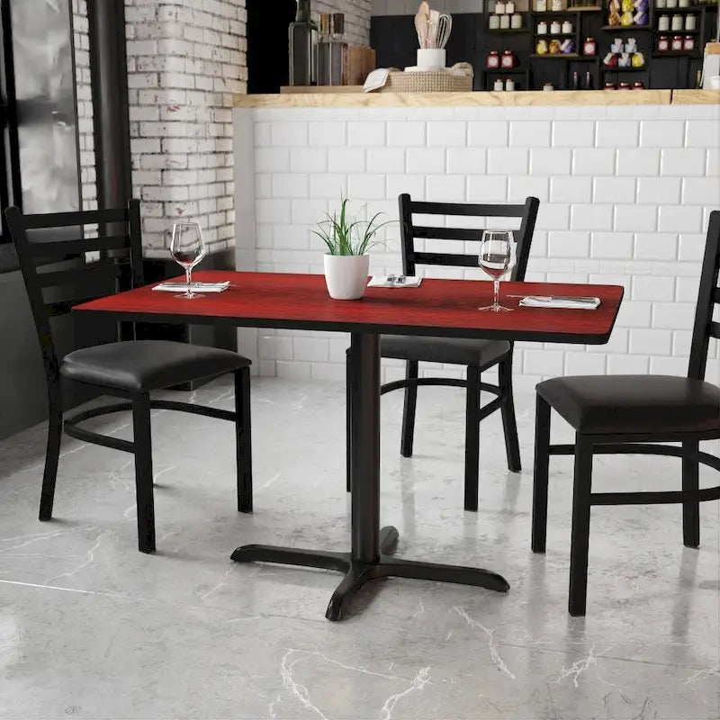 Dessus de table stratifié rectangulaire 30 x 48 avec pied de table 23,5 x 29,5 – 30 l. x 48 P. x 31,125 H.