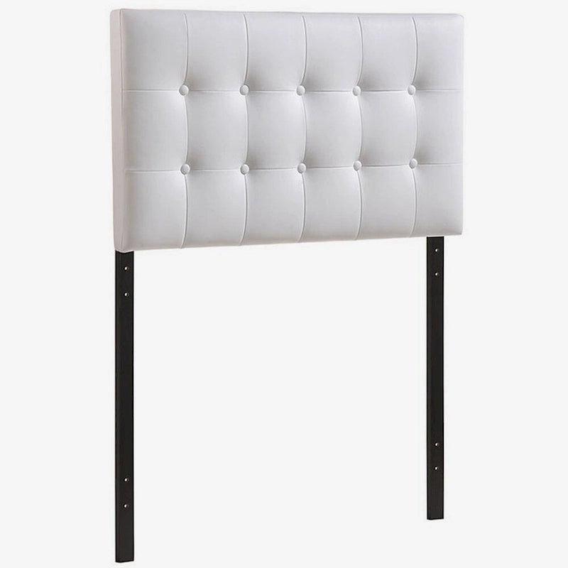 Tête de lit capitonnée blanche élégante, taille double