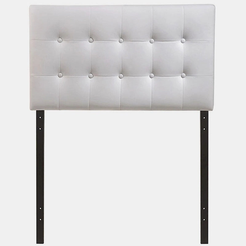 Tête de lit capitonnée blanche élégante, taille double