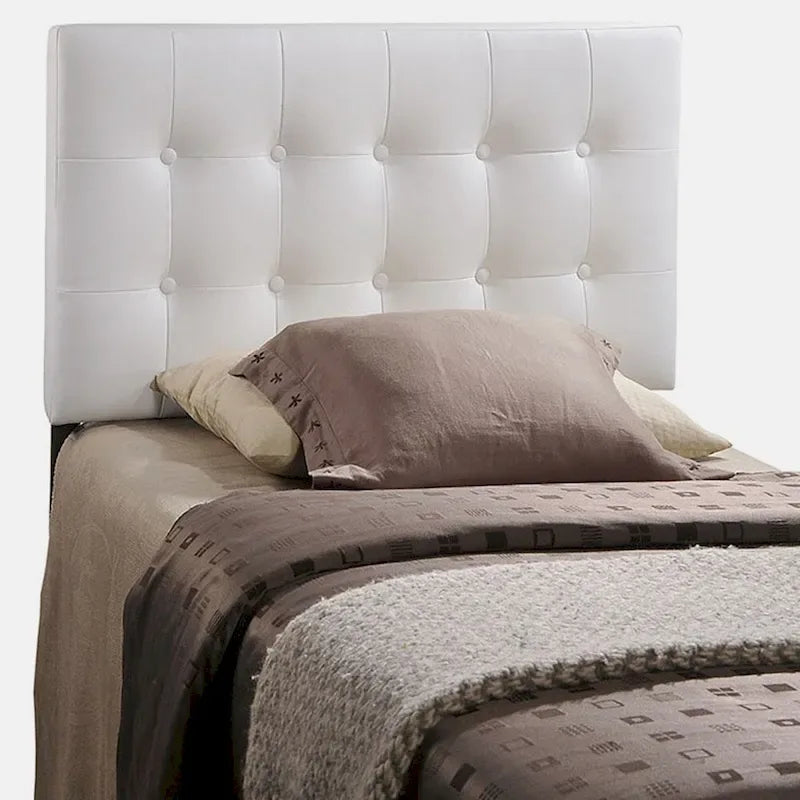 Tête de lit capitonnée blanche élégante, taille double