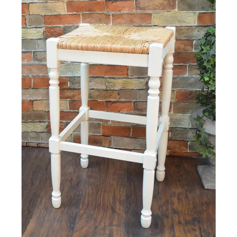 Tabouret de bar blanc antique de 30 pouces