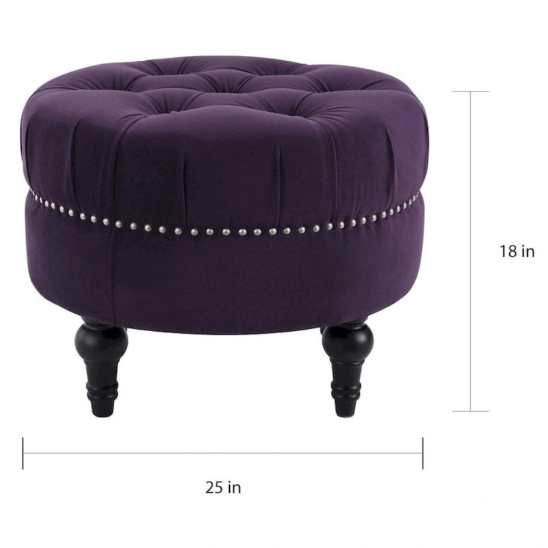 Pouf rond capitonné par