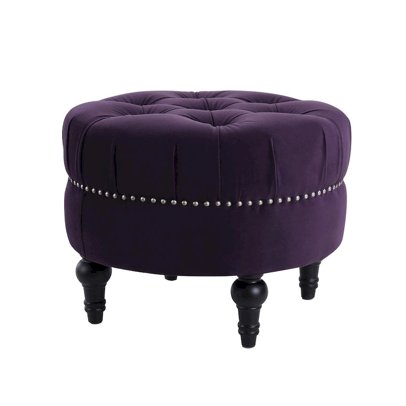 Pouf rond capitonné par