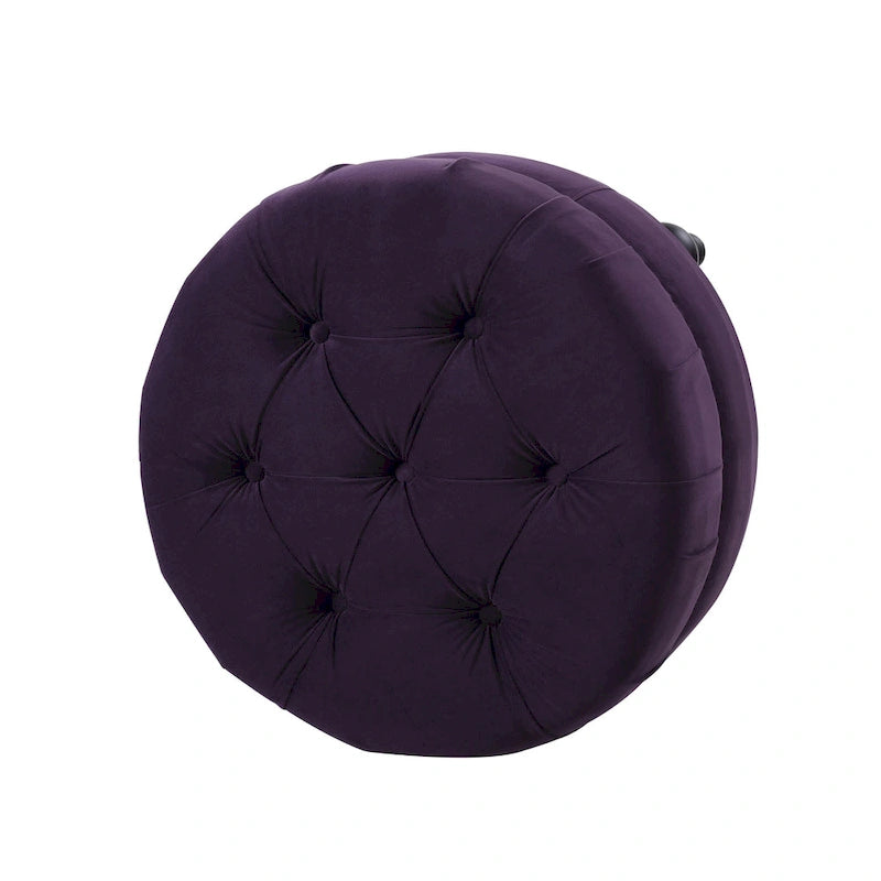 Pouf rond capitonné par