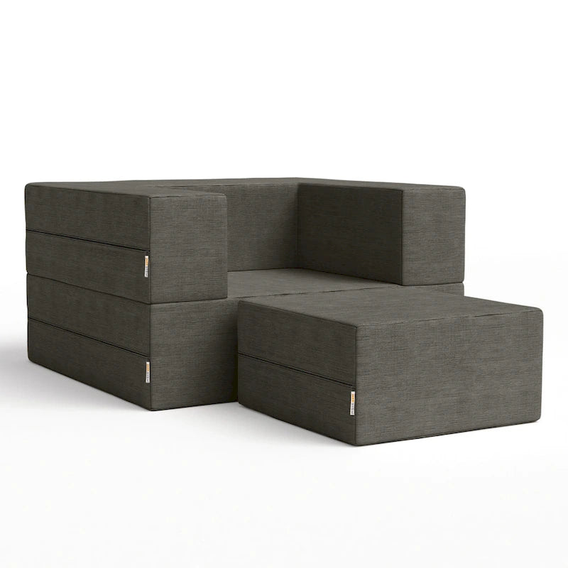 Fauteuil-lit convertible et pouf / Lit simple (deux places)