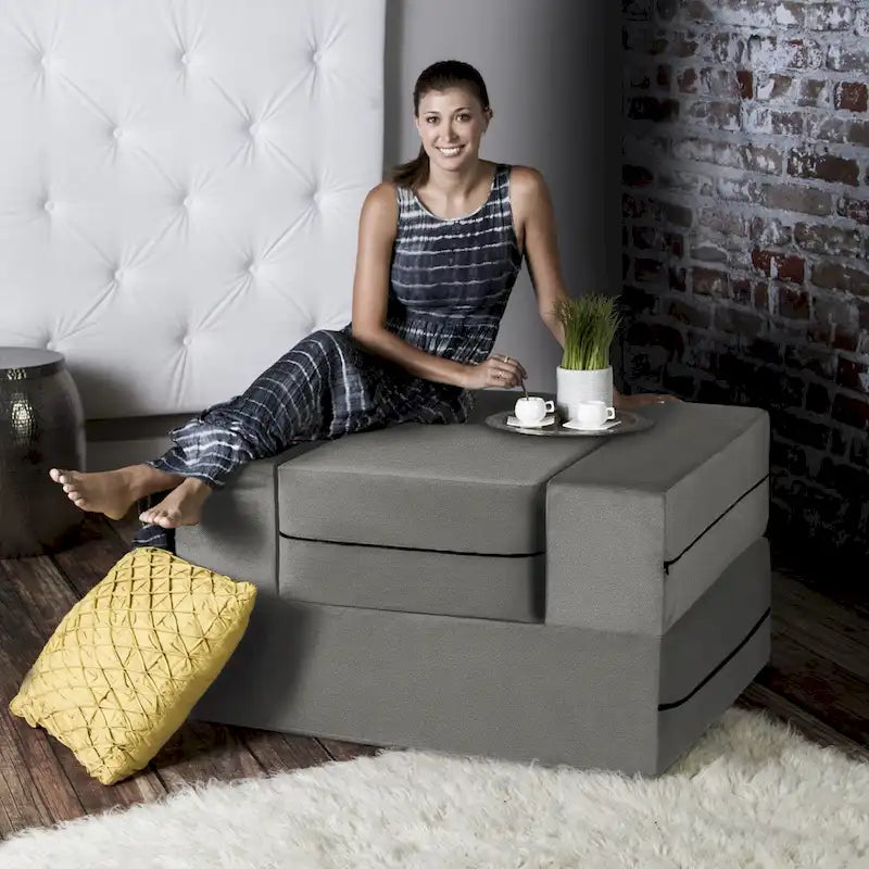 Fauteuil-lit convertible et pouf / Lit simple (deux places)