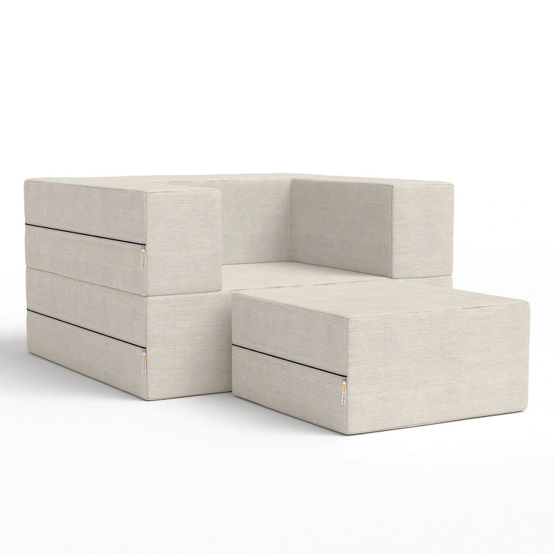Fauteuil-lit convertible et pouf / Lit simple (deux places)