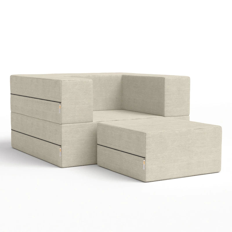 Fauteuil-lit convertible et pouf / Lit simple (deux places)