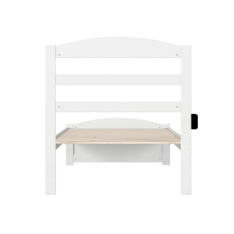 Lit plateforme en bois massif avec pied de lit