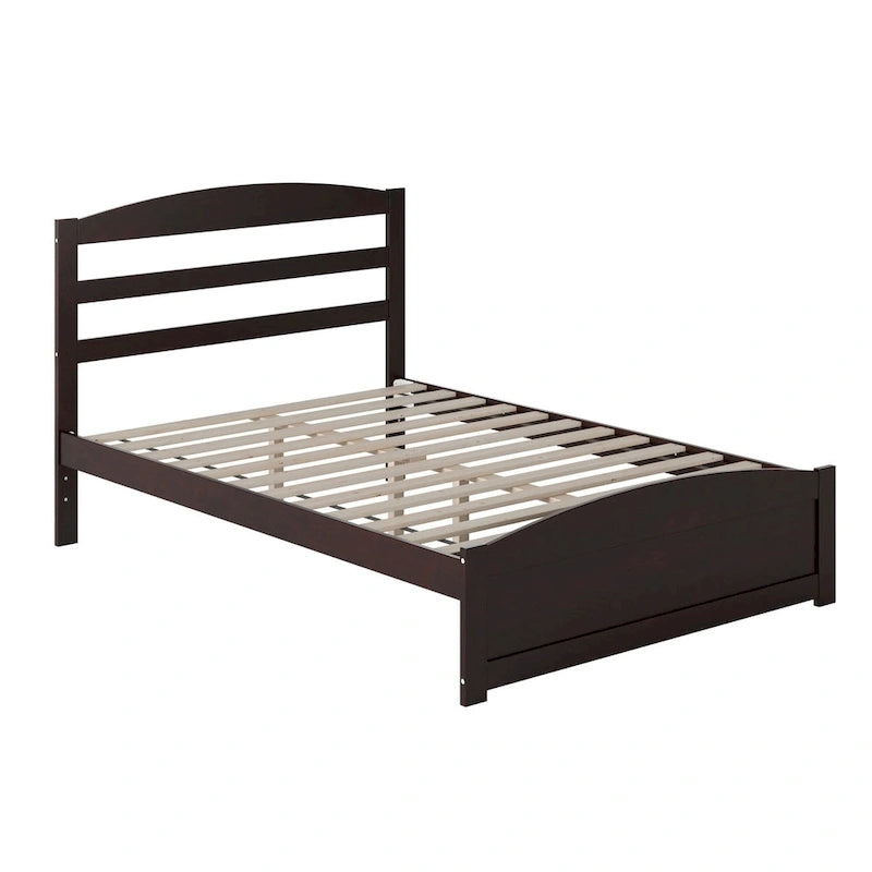 Lit plateforme en bois massif avec pied de lit