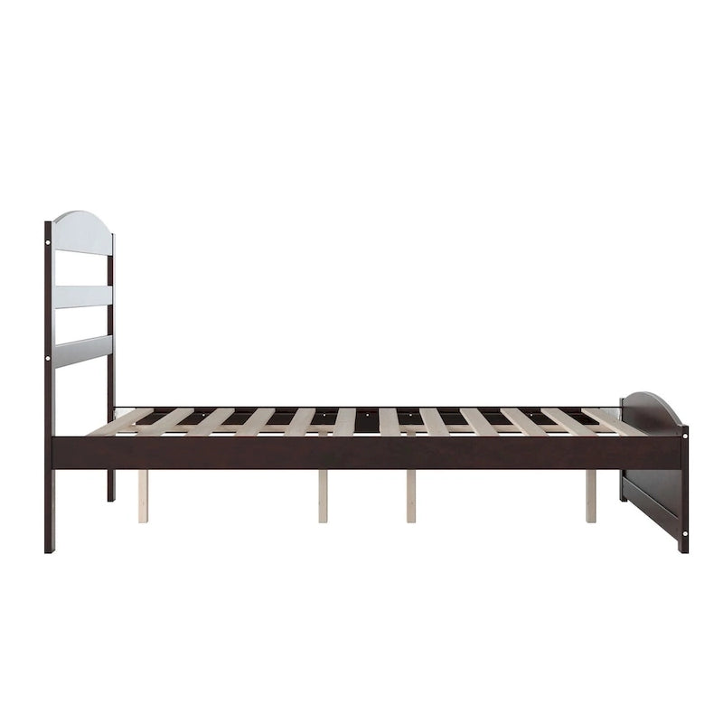 Lit plateforme en bois massif avec pied de lit