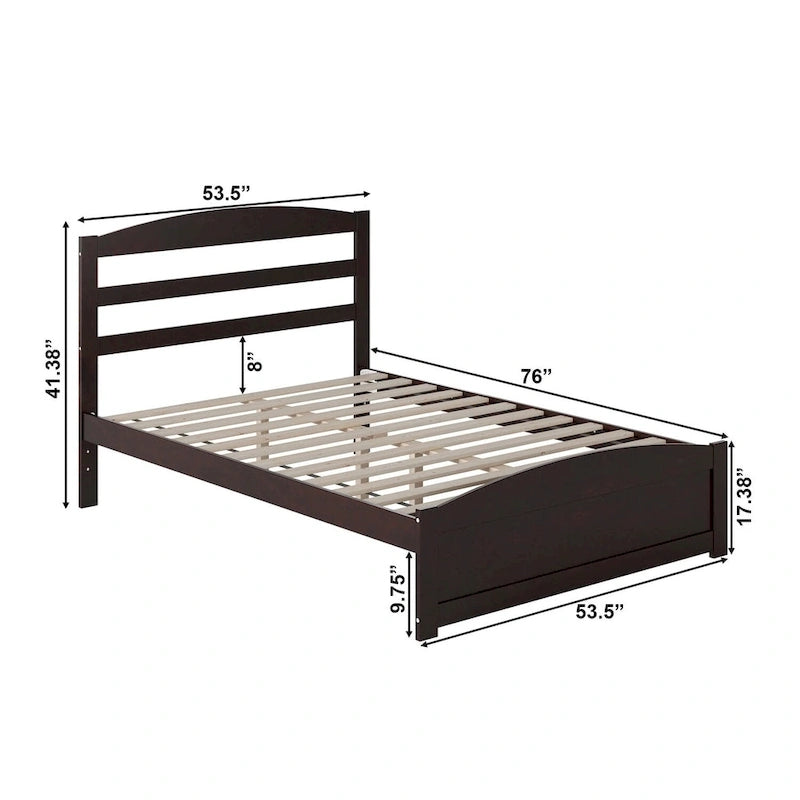 Lit plateforme en bois massif avec pied de lit