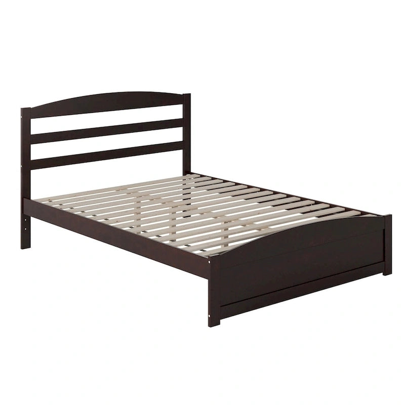 Lit plateforme en bois massif avec pied de lit