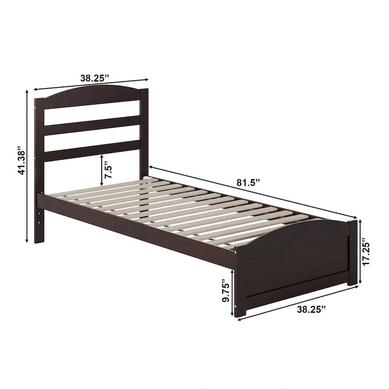 Lit plateforme en bois massif avec pied de lit
