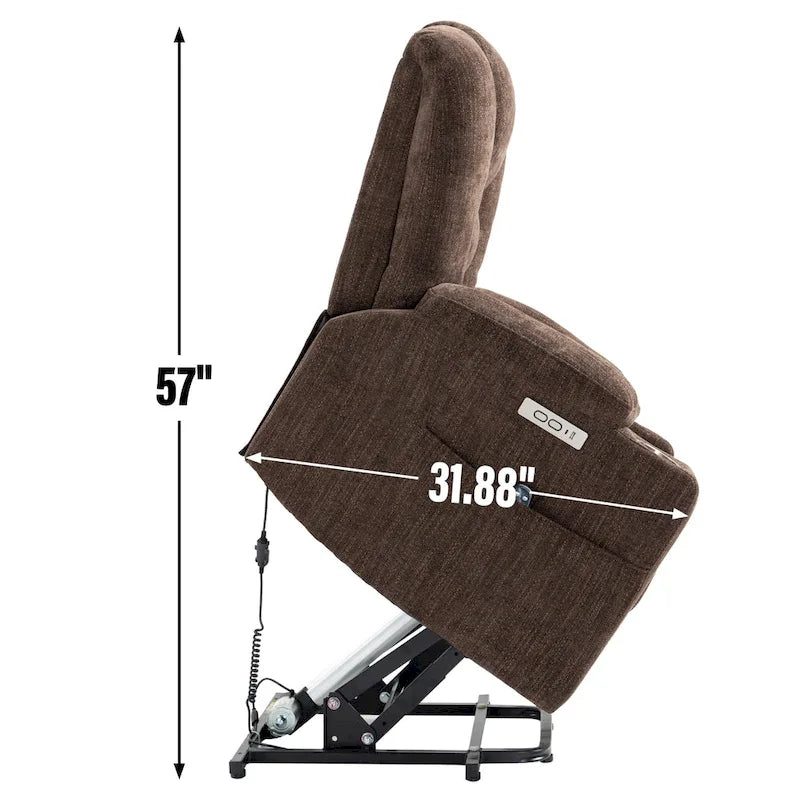Grand fauteuil inclinable électrique avec massage et chauffage pour personnes âgées, fauteuil inclinable large surdimensionné, mécanisme de mouvement robuste