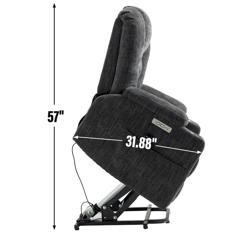 Grand fauteuil inclinable électrique avec massage et chauffage pour personnes âgées, fauteuil inclinable large surdimensionné, mécanisme de mouvement robuste