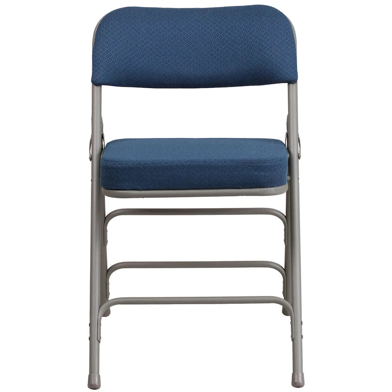 Lot de 2 chaises pliantes en métal, rembourrées en tissu, incurvées, à triple renfort et charnières