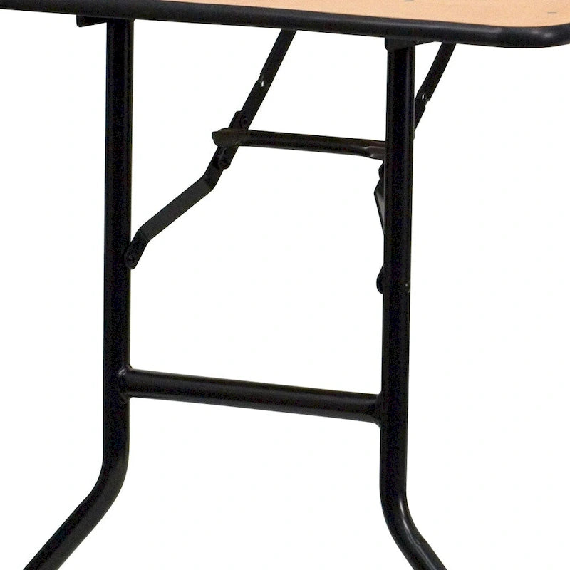 Table de banquet pliante rectangulaire en bois de 6 pieds avec plateau au fini laqué transparent - 72P x 30L x 30,25H