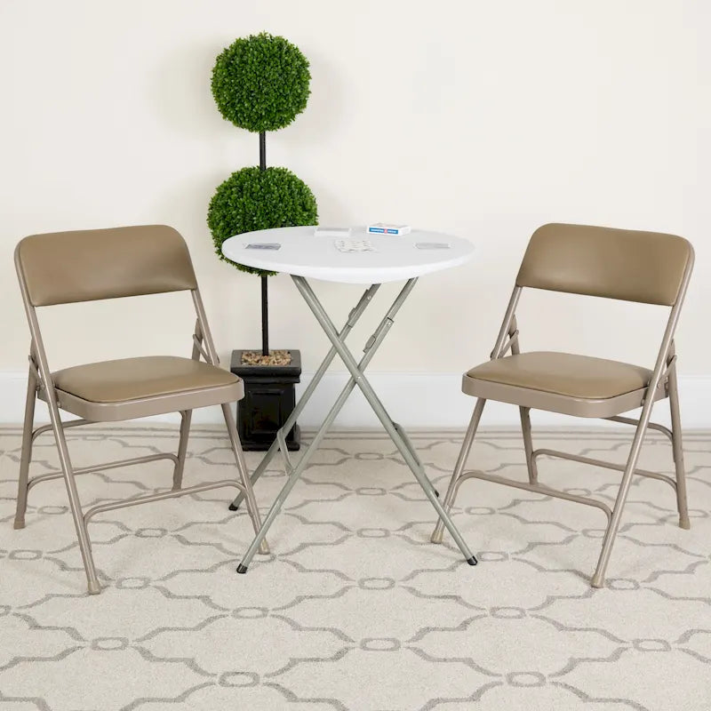 Lot de 2 chaises pliantes en métal avec assises rembourrées