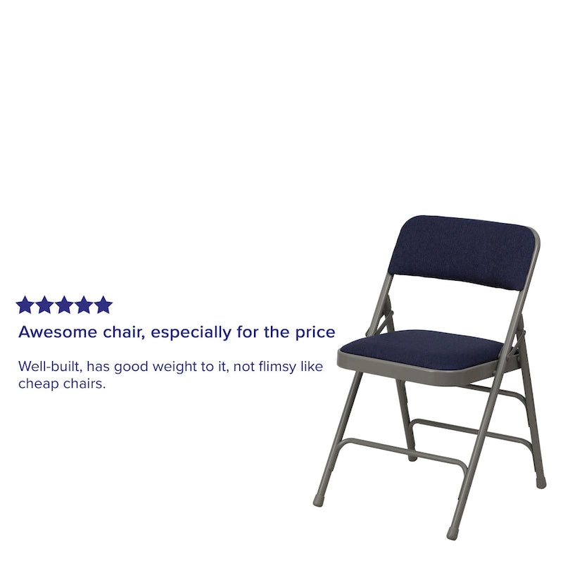 Lot de 2 chaises pliantes en métal avec assises rembourrées