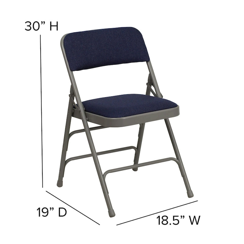 Lot de 2 chaises pliantes en métal avec assises rembourrées