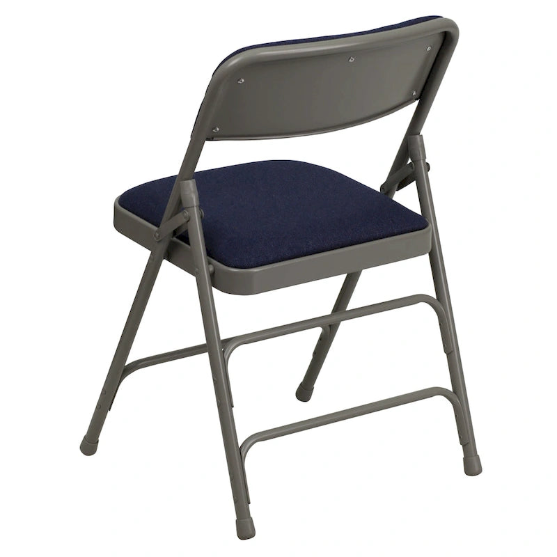 Lot de 2 chaises pliantes en métal avec assises rembourrées
