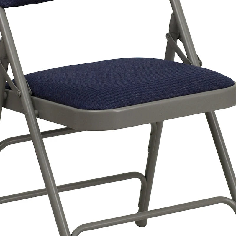 Lot de 2 chaises pliantes en métal avec assises rembourrées