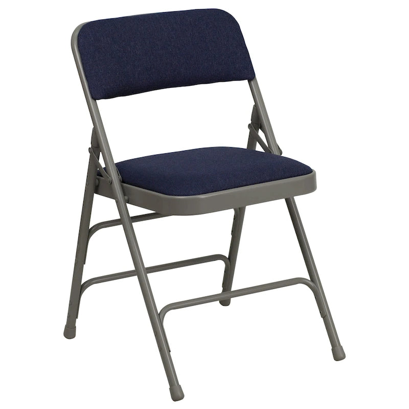 Lot de 2 chaises pliantes en métal avec assises rembourrées