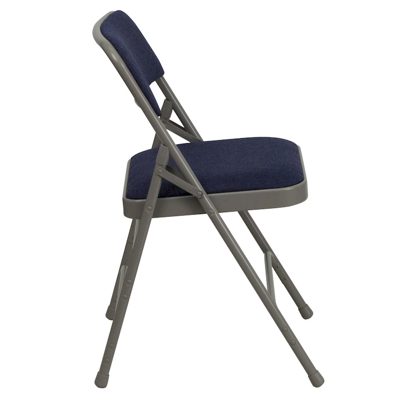 Lot de 2 chaises pliantes en métal avec assises rembourrées