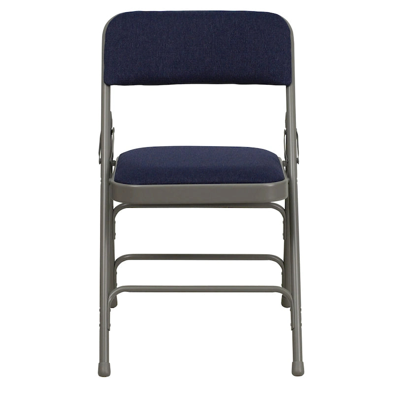Lot de 2 chaises pliantes en métal avec assises rembourrées