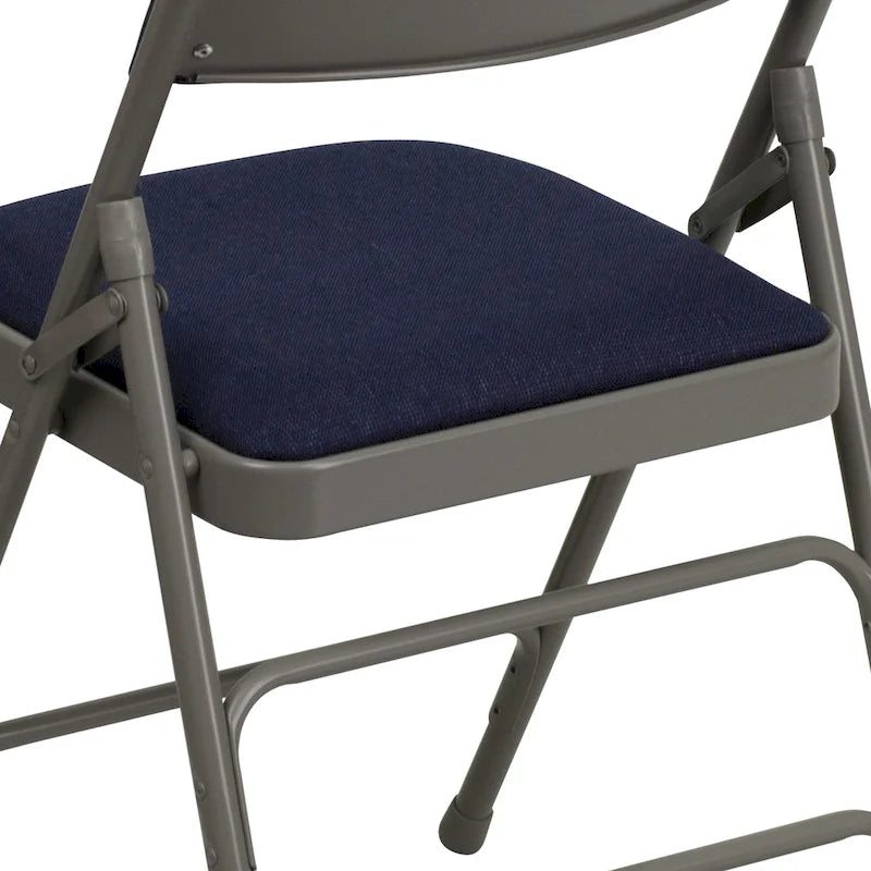 Lot de 2 chaises pliantes en métal avec assises rembourrées
