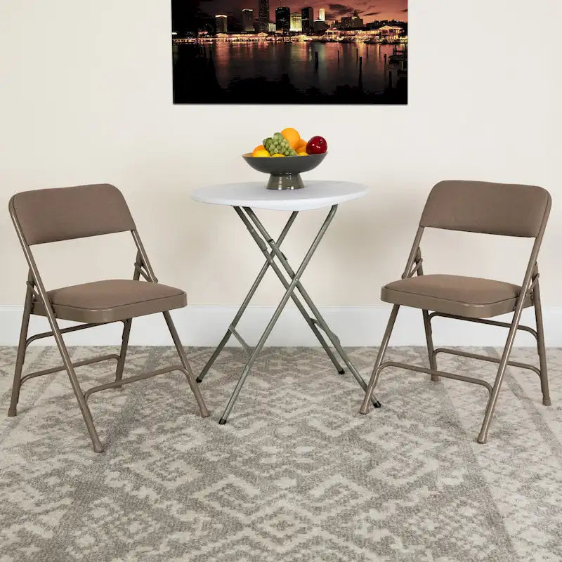Lot de 2 chaises pliantes en métal avec assises rembourrées