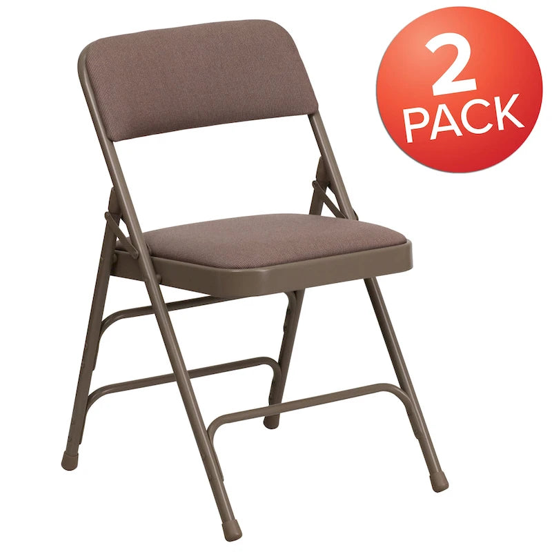 Lot de 2 chaises pliantes en métal avec assises rembourrées