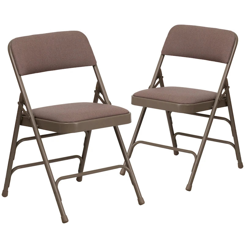 Lot de 2 chaises pliantes en métal avec assises rembourrées