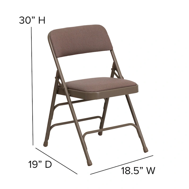 Lot de 2 chaises pliantes en métal avec assises rembourrées