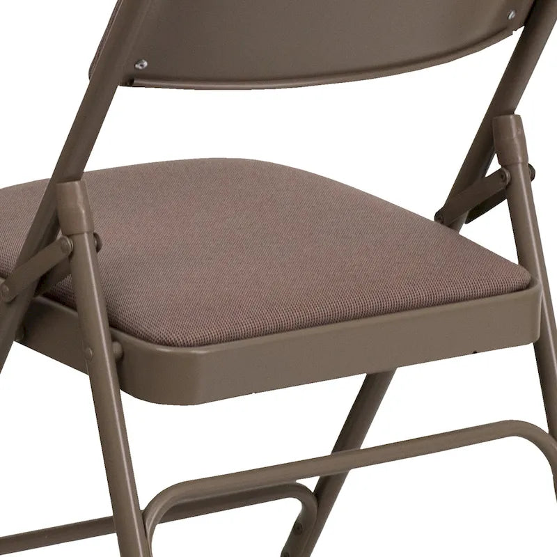 Lot de 2 chaises pliantes en métal avec assises rembourrées