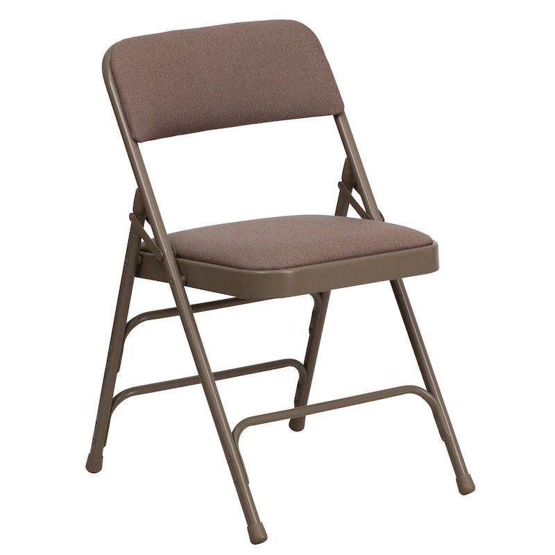 Lot de 2 chaises pliantes en métal avec assises rembourrées